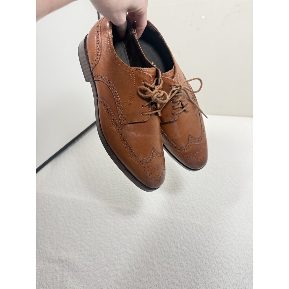 Cole Haan Jefferson Grand.OS C23795 Brown Leather Wingtip Shoes 10 Wide